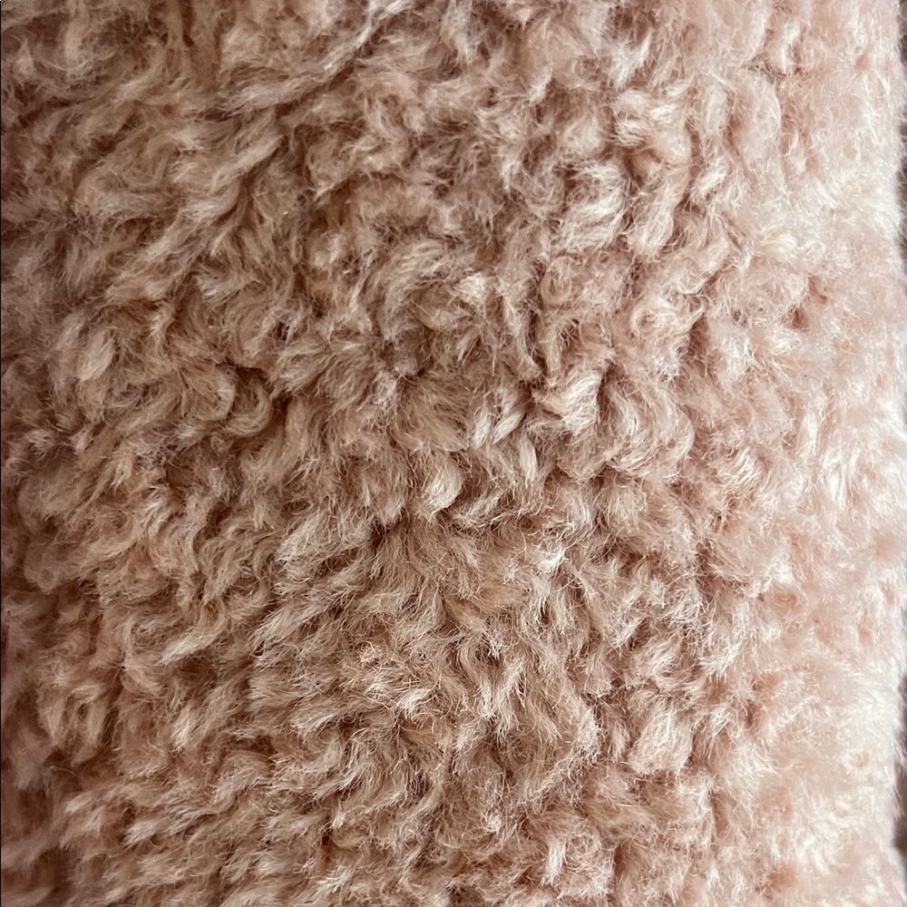 NWOT Mulla Long Teddy Bear Coat in Blush/Pink with Pockets in Size L - Picture 9 of 14